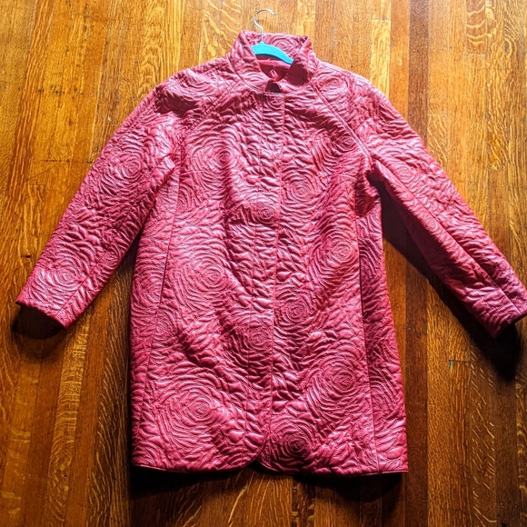 Vintage, M/L Red Pleather Coat - Picture 1 of 6